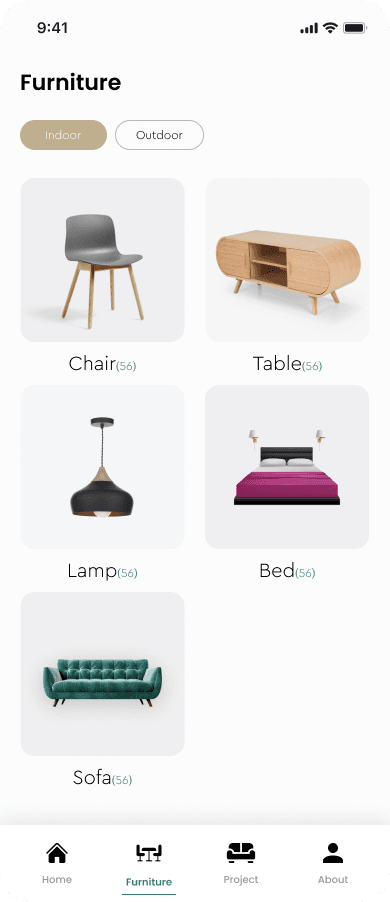 Haidoura furniture category screen
